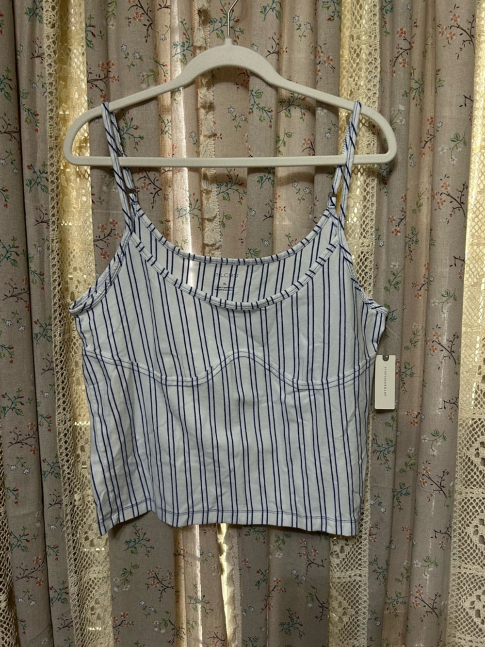 Pilcro‎ Anthropologie Blue Stripe Corset Tank Top Size XL NWT